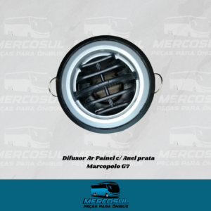 Difusor Ar Painel P/ Onibus Marcopolo G7 Anel Prata